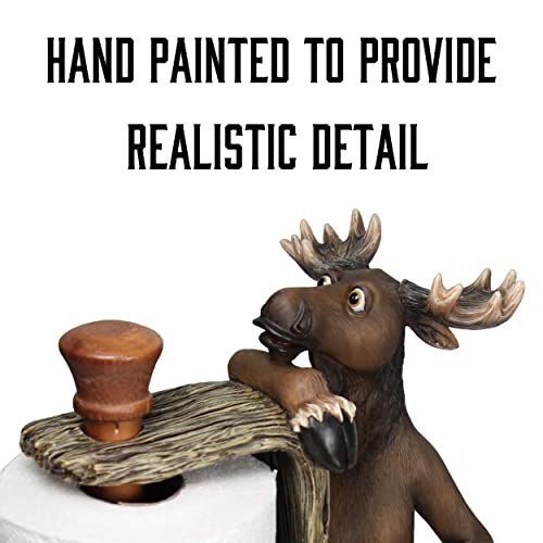Rivers Edge Products Countertop Paper Towel Holder, Unique Resin And Wood Paper Towel Holder, Novelty Napkin Roll Holder For Counter, Giftable Animal Paper Towel Stand, Moose #TOP2