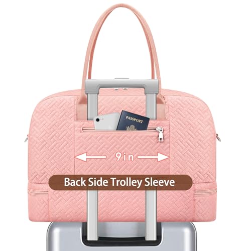 ibfun weekender bags for women large overnight bag canvas travel duffel bag carry on tote with shoe compartment 2134 3pcs set