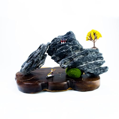 Jydclh18青龍石 水槽 石 アクアリウム レイアウトストーン 岩山 水石 盆石 盆栽 飾り石 石付き 原石置物 浄化用