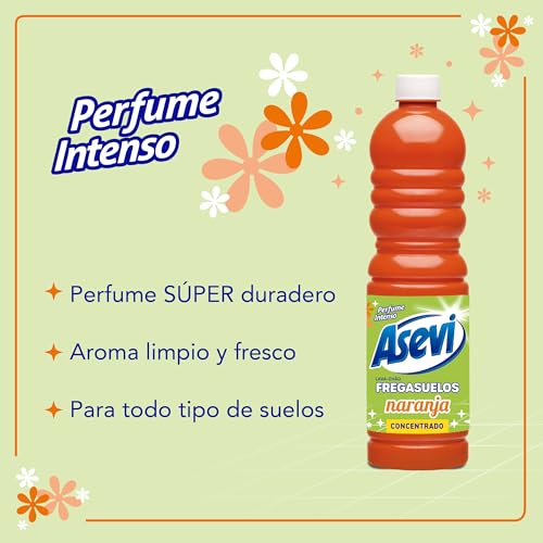 Miniatura 5 de Asevi Fregasuelos Perfumado Naranja 12x1L pH Neutro Todo Tipo de Suelos