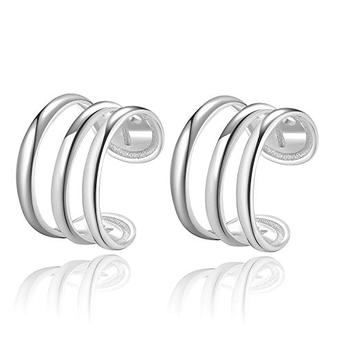 Clips Boucles d'Oreilles Multicouche Femmes Hommes Argent 925 Cartilage Helix Fausse Boucle d'Oreille Non Percées 8mm Cover