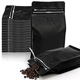 ZOOFOX 50 Pack 1 Lb Coffee Bags, Resealable Vented Bags for Small Business, Heat Seal Foil Packaging Zipper Pouches for Home or Store