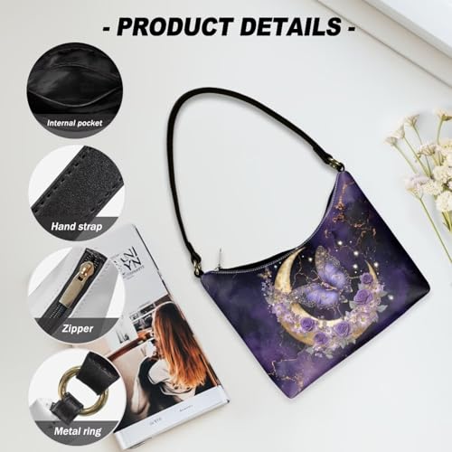 Image of Handbag for Women Leather Underam Shoulder Bag with Zipper Fashion Work Purse Waterproof Travel Wallet
