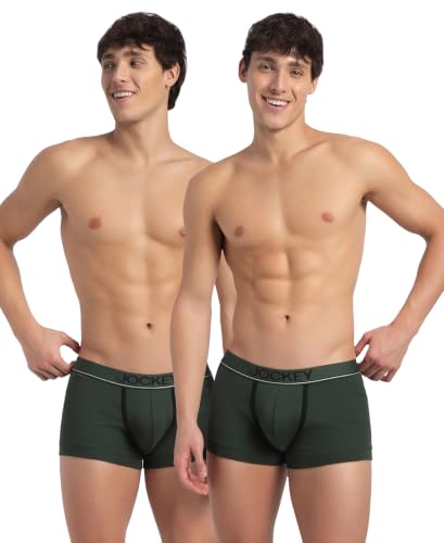 Image of Jockey 8015 Men Super Combed Cotton Solid Trunk (Pack of 2)