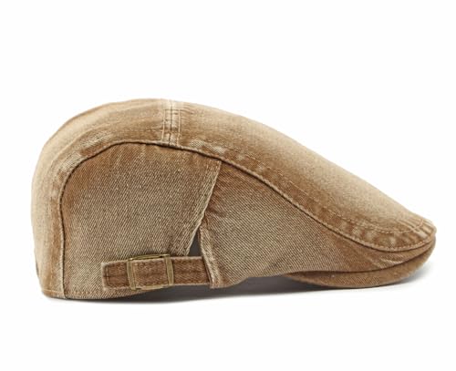 Image of Cotton Newsboy Cap,Breathable Ivy Gatsby Cabbie Beret Hat for Men's Women Driving Hunting Golf