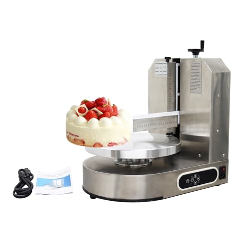 Banfluxion 110V Fully automatic Electric Cake Decorating Machine Commercial Cake Decorating Coating Machine 60-320 RPM Electric Cake Cream Spreading Coating Smearing Machine for 6-14inch Cake, 200W