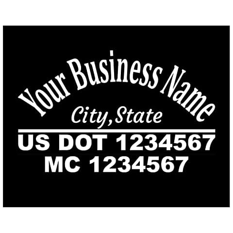 Custom US DOT Trucking Decal Stickers Tow Truck, Trucking, 18 Wheeler, Van MC Number Company Logos MC Numbers Weather Proof and Permanent Truck Signs Cover