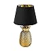 Produktbild Navaris Tischlampe im Ananas Design - 40cm hoch - Deko Keramik Lampe für Nachttisch oder Beistelltisch - Dekolampe mit E27 Gewinde in Gold-Schwarz