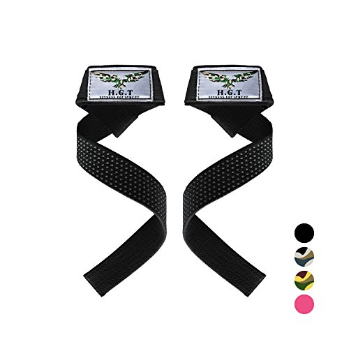 H.G.T Wrist Straps For Weight Lifting - Weight Lifting Straps For Men - Deadlift Straps - Wrist Wraps Weightlifting Straps - Weight Lifting Wrist Straps For Men - Weight Lifting Wrist Support - Black