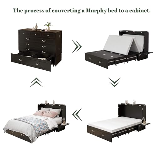 Queen-Murphy-Bed-Murphy-Bed-with-Folding-Mattress-Murphy-Bed-Cabinet-with-USB-and-Charging-Port-Murphy-Bed-Queen-Suit-for-Guest-Room-Black-Walnut-Cabinet-Bed-with-Drawer-Cabinet-Bed Queen Murphy Bed Murphy Bed with Folding Mattress Murphy Bed Cabinet with USB and Charging Port Murphy Bed Queen Suit for Guest Room Black Walnut Cabinet Bed with Drawer Cabinet Bed
