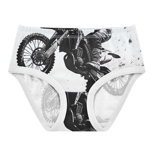 Dirt Bike Jump Girls Briefs, Toddler Girl Panties, Cotton Underwear Girls, 2–8 Years
