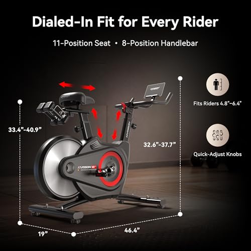 Image of HARISON Exercise Bike for Home, Rear-Flywheel Magnetic Stationary Bike, Quiet Indoor Cycling Bike with 400-LB Capacity, Heavy-Duty Steel Frame, Adjustable Seat & Handlebar, Tablet Holder