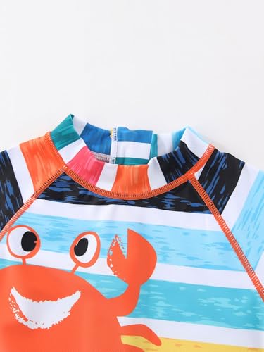 Baby boy Swimsuit Toddler One Piece Zipper Swimwear UPF 50+ Sun Protection Sunsuit Infant Bathing Suit with Sun Hat3