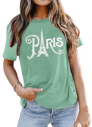 Image of Paris France Shirt Women Eiffel Tower T Shirt Travel in France Tshirts Vacation Tees Paris Tops