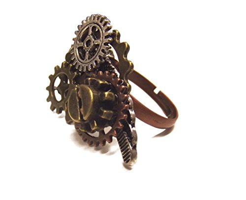 Preisvergleich Produktbild Unbekannt Steampunk Ring mit Zahnrädern, Uhrwerk, Flügeln (Flügel)