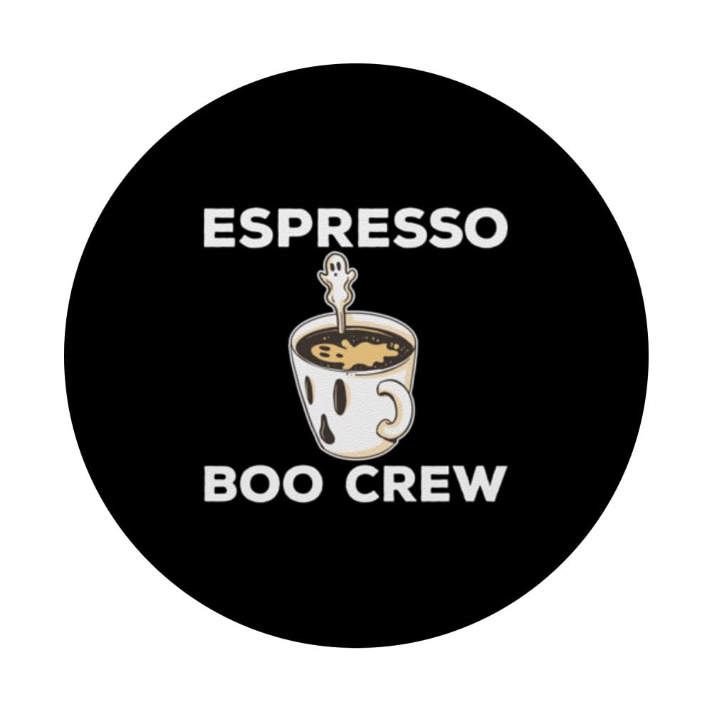 Scary Espresso Boo Crew Halloween Costume Caffe Latte Coffee PopSockets Swappable PopGrip, Black - Image 3
