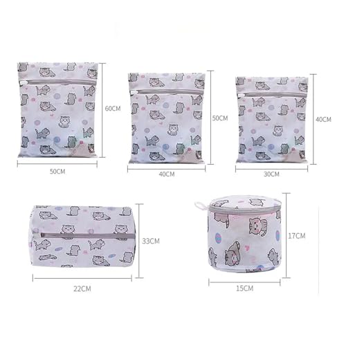 Bolsa de lavandería de malla de gato impresa de 50 x 60 cm lavable 6