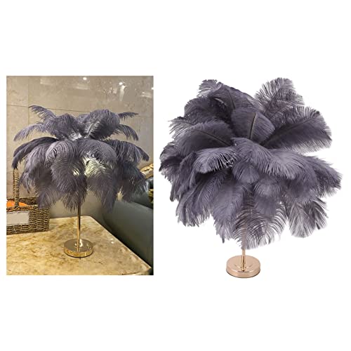 Yunir Artificial Ostrich Feather Table Lamp, USB Rechargeable Decorative Lights with 3 Light Tones - Image 4