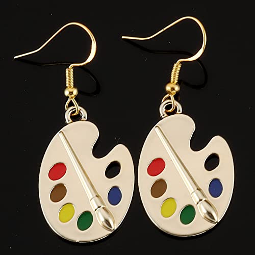 Art Teacher Appreciation Gifts: Earring Painters Palette Jewelry Set Teacher Earrings2