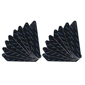 Vicloon Antirutschmatte für Teppich, 16 Stück Teppich Aufkleber Waschbar und Wiederverwendbar, Teppich Ecke rutschfest Teppichstopper Starke Klebrigkeit und Leicht zu Entfernen – 2 Größen, Schwarz