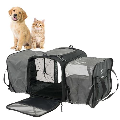 SICUREZZA GARANTITA Una cinghietta interna permette di agganciare il collare o la pettorina del tuo animale, mentre una cinghia posteriore fissa la borsa alla valigia per viaggi senza pensieri.