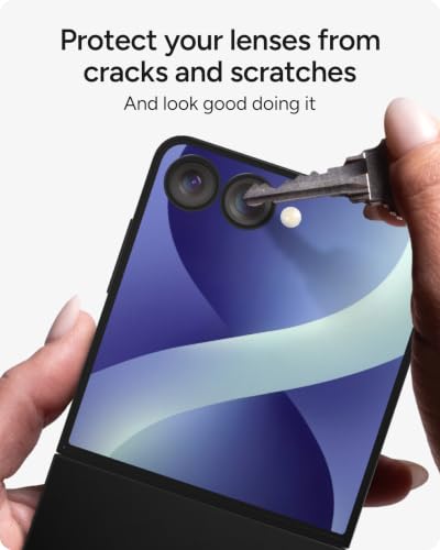 Image of ZAGG Glass Elite Samsung Galaxy Z Flip8 Camera Lens Protector | Anti-Reflective, 5X Stronger Impact & Scratch Resistant Aluminosilicate Glass - Easy Installation, Smudge-Free Surface