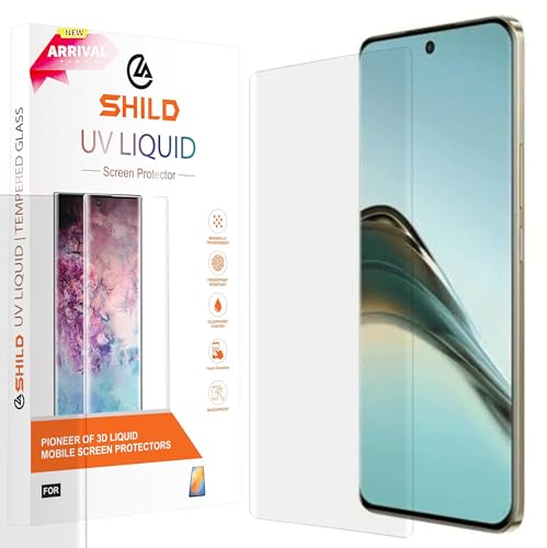 Image of SHILD UV Premium Tempered Glass for Realme 13 Pro+ / 13 Pro 5G (6.78 inch) - Full Adhesive Curved UV Screen Protector, 9H Hardness, HD Clarity, Case Friendly, Easy UV Installation Kit - Pack of 1