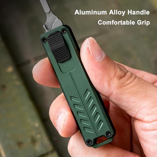Automatic Utility Knife, Safety Auto Box Cutter Retractable, EDC Push Button Exacto Scalpel Knife, 10PCS #23 Razor Blades Pocket Knives with Clip