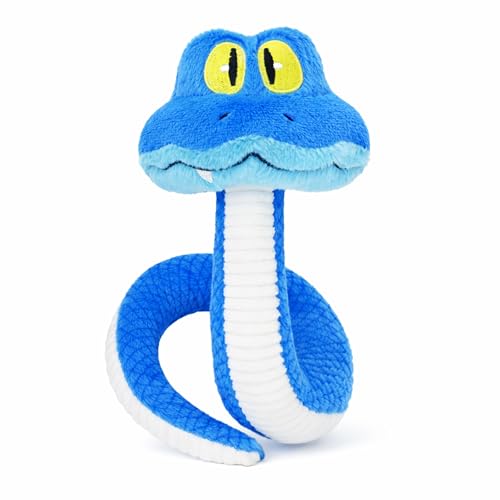 Ahlsense 21.3 in Cute Blue Snake Plush Toy - Cartoon Stuffed Snake Doll with Flexible Body for Bending for Boys Girls Animal Lovers Fans Birthdays and Holidays (Large)