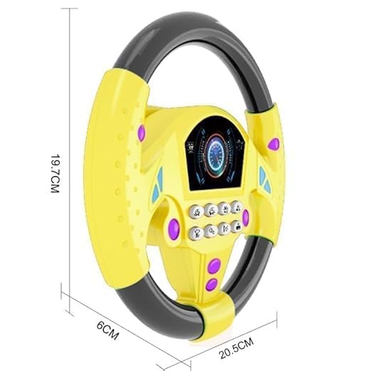 Image of Premium Kids Driving Steering Wheel Funny Interactive Driving Wheel with Music (Multicolor)