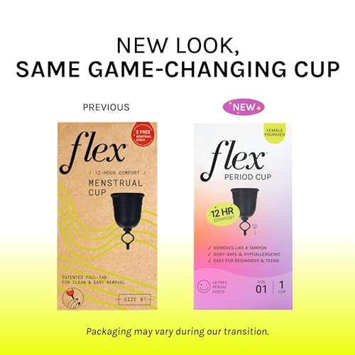 Image of Flex Cup Starter Kit (Full Fit - Size 01) | Reusable Menstrual Cup + 2 Free Menstrual Discs | Pull-Tab for Easy Removal | Tampon + Pad Alternative | Lasts up to 10 Years | Capacity of 2 Super Tampons