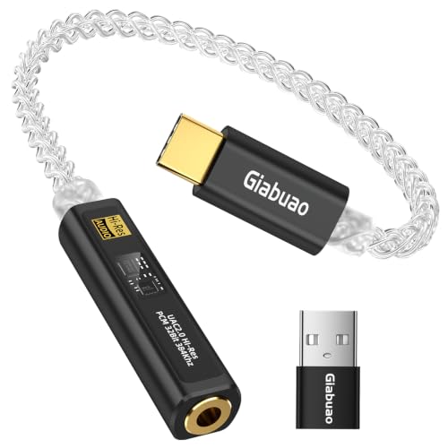Image of USB C to Aux 3.5mm Audio Adapter with Dual Chip CX31993+MAX97220,Portable DAC Amp Dongle Headphone Amplifier with Silver-Plated Cable,Compatible with iPhone 15 /16 /17 /Android /Samsung /Mac /PC
