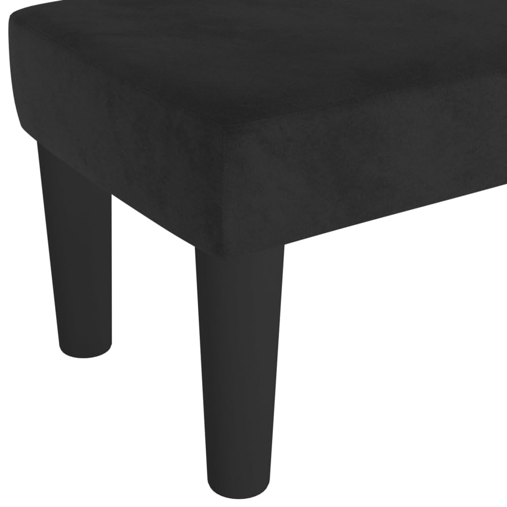 Banc Noir 70x30x30 cm Velours, Banquette à Chaussures pour Entrée, Chambre, Salon, Salle de Bain, Cuisine