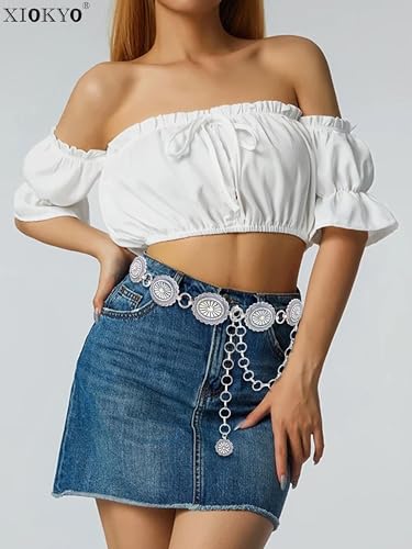 Glitter Rhinestone Belt Chain Silver Bling Crystal Western Concho Belts for Women Formal Dress4