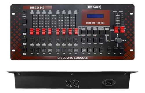 Image of Dabeatz Disco 240 DMX512 Lighting Controller - 192 Channel Stage Light Mixer Console with MIDI & LCD | Professional DJ Light Controller for Disco, Par Lights, Clubs, Parties & Events