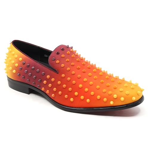 Image of Metrocharm Men's Fashion Smoking Gradient Spike Dress Tuxedo Loafers Slip On Shoes SM-199