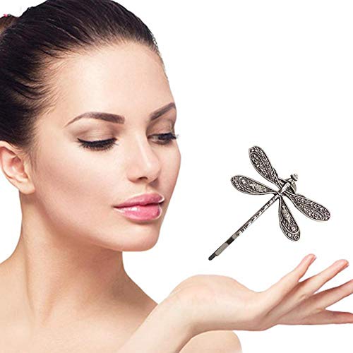 2 Pcs Ancient Silver Retro Dragonfly Hairpin Wedding Hair Clips Elegant Classic Accessories #TOP6