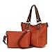 Sac à Main Femmes,Sacs Portés Épaule Cuir Synthétiqu Mode Sac Hobo Sac Bandouliere avec Bandoulière Détachable 2 Pièces Orange