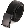 Cut To Fit Canvas Web Belt Size Up to 52″ with Flip-Top Solid Black Military Buckle (16 Color and Combo Pack Options)