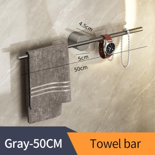 Barre à serviettes en acier inoxydable noir mat 50 cm