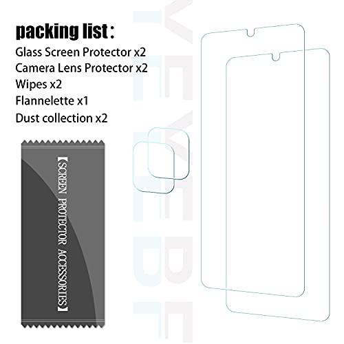 Galaxy A12 Hd Clear Tempered Glass Screen Protector + Camera Lens Protectors By Yeyebf, [2+2 Pack] [3D Glass] [Bubble-Free] [Anti-Glare] Screen Protector Glass For Samsung Galaxy A12 #TOP7
