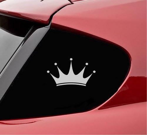 Crown Princess Queen King Throne Vinyl Decal Sticker (Satin Silver)