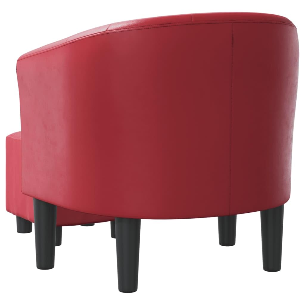 Poltrona da club con poggiapiedi, in ecopelle, da cocktail, con cuciture a bottoni, per soggiorno, camera da letto, ufficio, design moderno, imbottita, stile Chesterfield