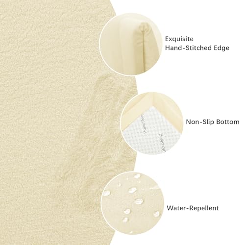 Image of Baby Play Mat for Floor,1.3 inch Thick Memory Foam Tummy Time Mat,Soft Coral Velvet Nursery Rug,Extra Large Non Slip Crawling Mats for Living Room(Vanilla)