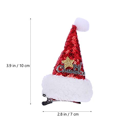 Lurrose 7 peças de Natal chapéu de Papai Noel grampos de cabelo de pelúcia chifres flocos de neve ch