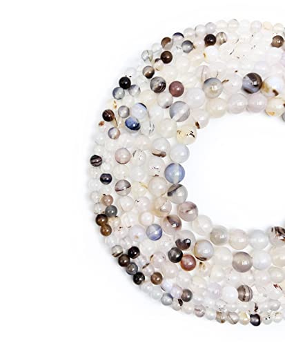 Qiwan 60Pcs 6Mm Smooth Surface Moss Grass Agate Gemstone Jewellery String, Round Loose Beads For Diy Jewelry Making, 1 String/15 Inches #TOP1