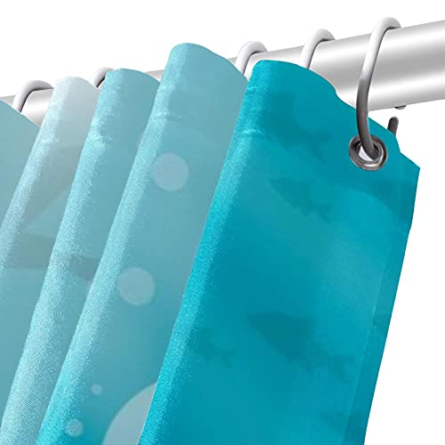Rideau de douche méduse bleue 152x183 cm imperméable avec crochets - 6