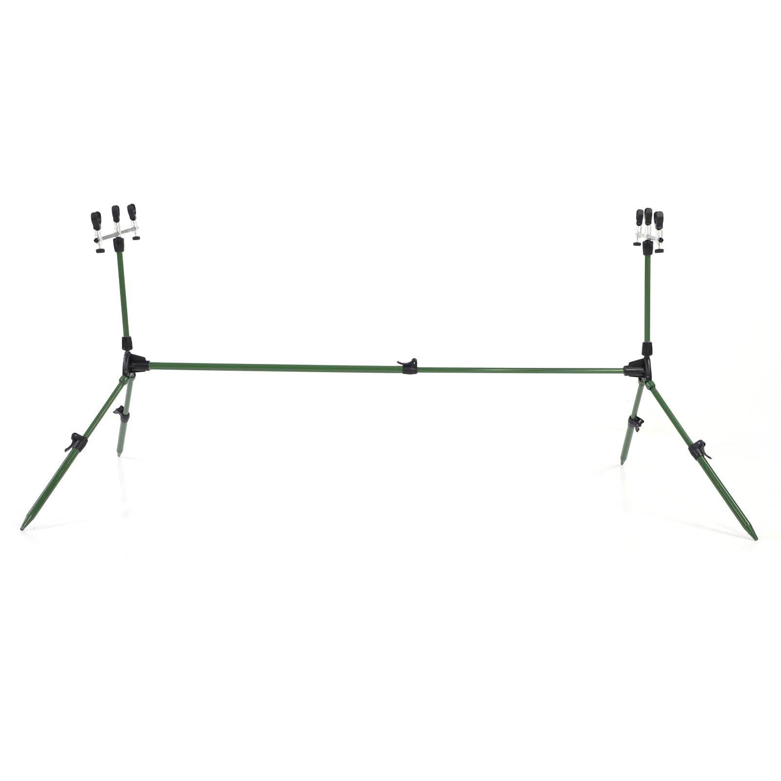 Supporto per Canna da Pesca Regolabile Supporto per Pod in Alluminio Portatile per Pescatori Leggero e Facile da Trasportare 6 Canne 83 X 53 X 42 Cm
