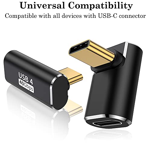Auvipal Usb C 90 Degree Adapter (Two Styles), 100W Usb C Male To Usb C Female Right Angle Extender Connector For Steam Deck, Switch, Macbook Pro/Air, Tablet, Phone And More Type C Devices #TOP6