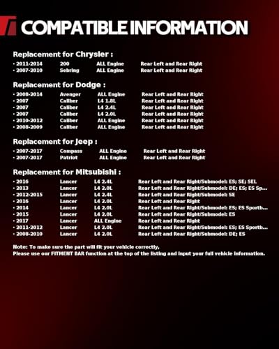 Image of Torchbeam Rear Brake Calipers Set for Jeep 2007-2017 Patriot, Jeep 2007-2017 Compass, Dodge 2008-2014 Avenger, Rear Left and Rear Right Calipers Replace # 18B5038+18B5039